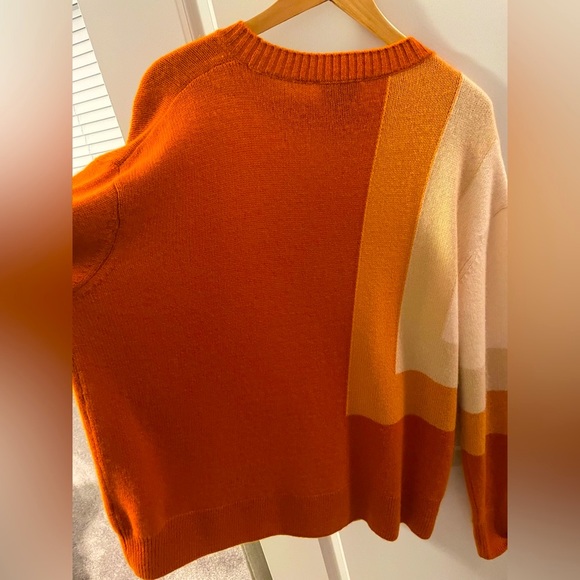 St. John Cashmere Colorblock Crewneck Sweater luxury fine cashmere mod geometric - Picture 7 of 10
